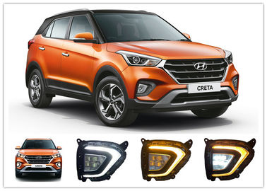 Хорошая цена. Hyundai Creta 2018 2019 светодиодные туманные лампы, светодиодные светофоры для дневного движения с желтым сигналом поворота онлайн