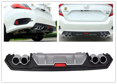 Хорошая цена. HONDA New Civic 2016 Авто кузовные комплекты, спортивный стиль Задний бампер диффузер с наконечниками заглушителя онлайн